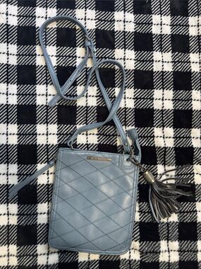 Steve Madden Light Blue Quilted Crossbody with Tassel